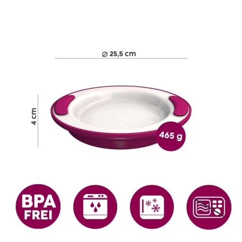 Talerz utrzymujący ciepło z podwójnym dnem (czerwień rubinu)