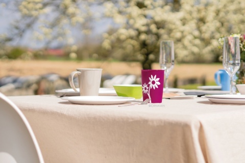 Kubek antypoślizgowy z powierzchnią na wzór kwiata + dedykowany ustnik (kryształowy szafir)