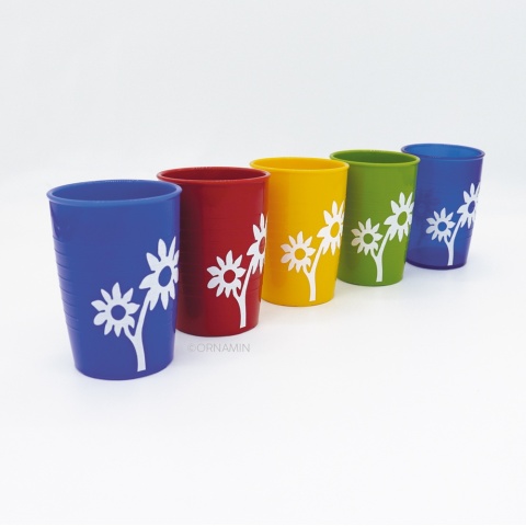 Kubek antypoślizgowy z powierzchnią na wzór kwiata + dedykowany ustnik (soczysta zieleń )