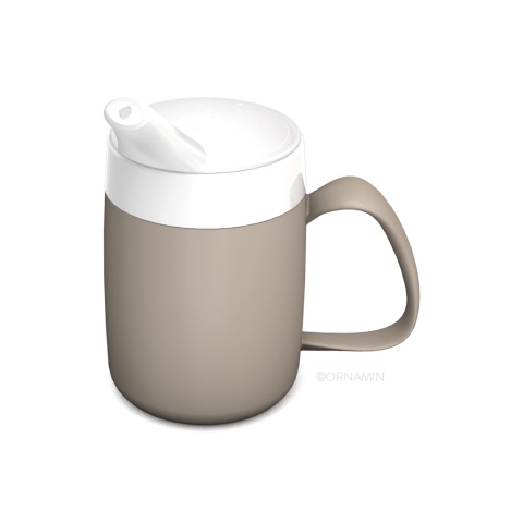 Kubek termiczny (podwójna ścianka) + dedykowany ustnik (platynowy szary)