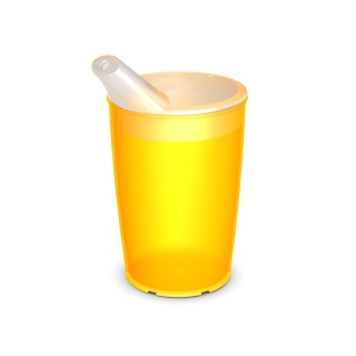 Lekki kubek z ukrytą miarką + dedykowany ustnik (bursztynowy kryształ)