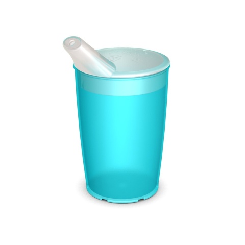 Lekki kubek z ukrytą miarką + dedykowany ustnik (turkusowy kryształ)