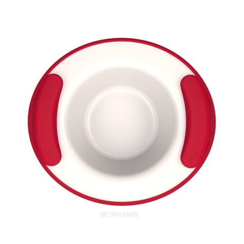 Miska utrzymujący ciepło z podwójnym dnem (czerwień rubinu)