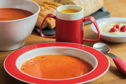 Talerz astystujący z ukośnym dnem Ø27 cm (czerwień rubinu)