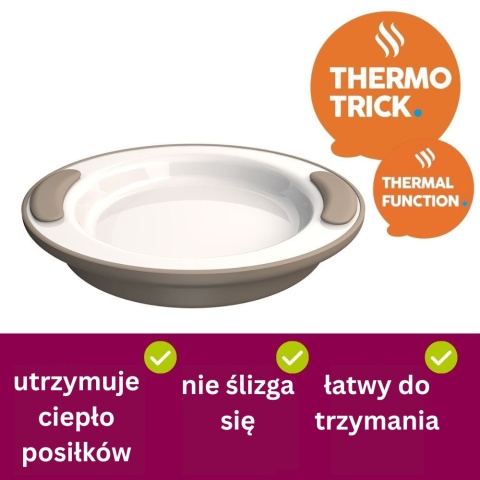 Talerz utrzymujący ciepło z podwójnym dnem (grafitowy antracyt)