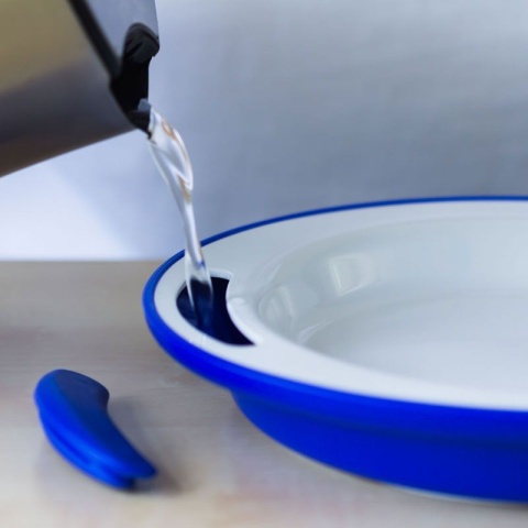 Talerz utrzymujący ciepło z podwójnym dnem (głęboki szafir)