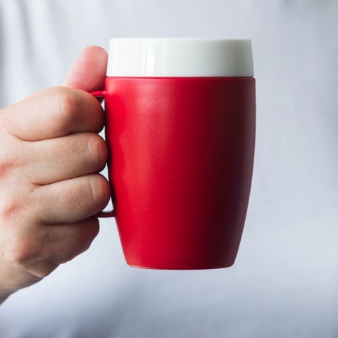 Termiczny kubek z wewnętrznym stożkiem + dedykowany ustnik (słoneczny żółty)