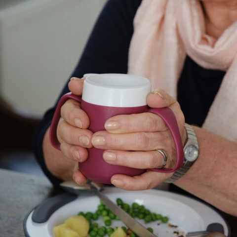 Kubek termiczny z dwoma uchwytami + dedykowany ustnik (aksamitna purpura)