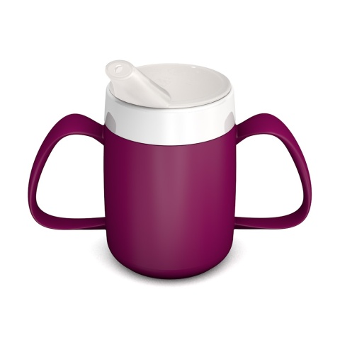 Kubek termiczny z dwoma uchwytami + dedykowany ustnik (aksamitna purpura)