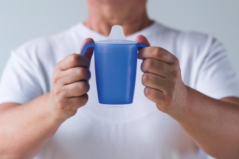 Lekki kubek asystujący z dwoma uchwytami + dedykowany ustnik (rubinowy kryształ)